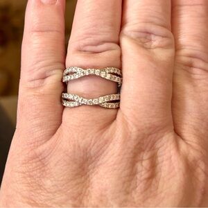 14k white gold & diamond ring enhancer.